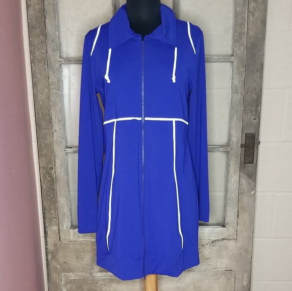 Athleta Jackets & Blazers - Athleta Spinnaker jacket medium blue zip up